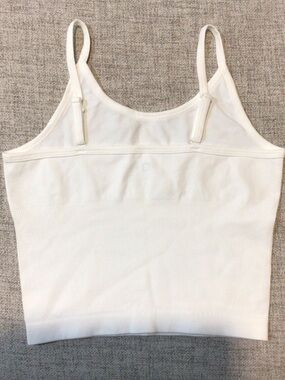 Classic White Ribbed Cropped Camisole with Adjustable Straps